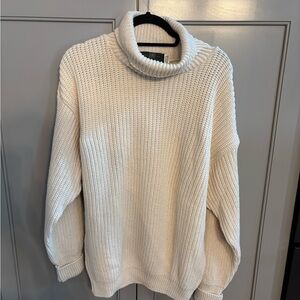 Vintage Orvis cream ribbed turtleneck sweater L